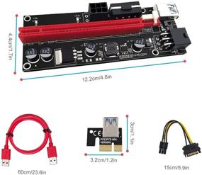 img 2 attached to PCIe 1X в 16X GPU для майнинга, электронная плата расширителя с питанием, кабель USB 3.0 длиной 60 см, 4 твердотельных конденсатора, два 6PIN и Molex 3 варианта питания (красный, VER 009S, пакет из 6 штук)