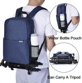 img 1 attached to 📷 CADeN DSLR SLR Camera Bag Backpack with 14-Inch Laptop Compartment Water-Repellent for Women and Men Photographers, Camera Case Backpack Compatible with Nikon, Sony, Canon, Mirrorless Cameras and Tripod Accessories