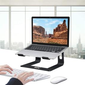 img 2 attached to Ergonomic Aluminum Laptop Stand for Desk - Portable & Detachable Laptop Riser Holder | Compatible with MacBook Pro Air, Dell, HP, Lenovo, Samsung | 10-15'' Notebook Stand