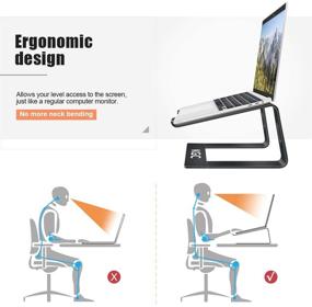 img 1 attached to Ergonomic Aluminum Laptop Stand for Desk - Portable & Detachable Laptop Riser Holder | Compatible with MacBook Pro Air, Dell, HP, Lenovo, Samsung | 10-15'' Notebook Stand
