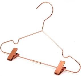 img 3 attached to Stylish 10Pack Koobay 13" Rose Copper Gold Shiny Metal Wire Top Clothes Hangers with Clips - Ideal for Shirt and Coat Storage & Display