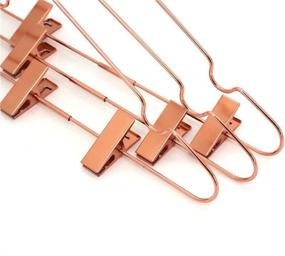 img 2 attached to Stylish 10Pack Koobay 13" Rose Copper Gold Shiny Metal Wire Top Clothes Hangers with Clips - Ideal for Shirt and Coat Storage & Display