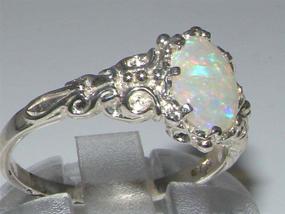 img 2 attached to 💍 Exquisite 925 Sterling Silver Womens Opal Band Ring - A Genuine Gem!