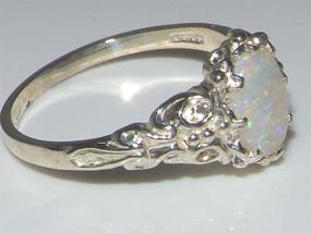 img 1 attached to 💍 Exquisite 925 Sterling Silver Womens Opal Band Ring - A Genuine Gem!