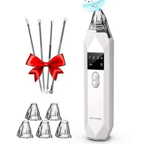 img 4 attached to EUHOME Electric Rechargeable Blackhead Remover Vacuum - Pro Pore Cleaner Kit for 💆 Whiteheads, Acne, Comedones & Pimple Extraction - 5 Suction Probes + Facial Cleansing Tools