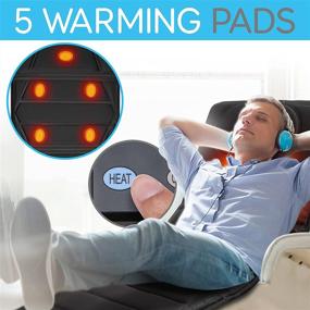 img 2 attached to 🔥 SereneLife SLMPDMSG88 - Upgraded Full Body Infrared Heating Pad Massage Mat with 10 Vibrating Motors, 5 Heat Pads, Timer, Warming Back Massager for Stress Relief & Muscle Pain