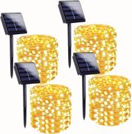 🌞 all-new super bright solar string lights: 4-pack, 160ft, 400 led (upgraded beads) - waterproof & 8 modes - ideal for outdoor garden and patio decorations (warm white) логотип