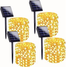 img 4 attached to 🌞 All-New Super Bright Solar String Lights: 4-Pack, 160FT, 400 LED (Upgraded Beads) - Waterproof & 8 Modes - Ideal for Outdoor Garden and Patio Decorations (Warm White)