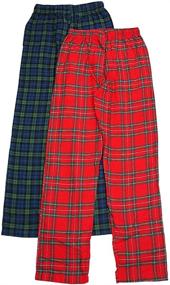 img 1 attached to 👕 Hanes Flannel 2 Pack 02006 Tartan Men's Sleepwear & Loungewear