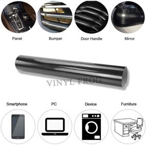 img 3 attached to 🚗 Premium High Gloss 5D Black Carbon Fiber Vinyl Film | 3D Texture | Air Bubble Free | Vehicle Decoration | Vinyl DIY Decal | 12"x60