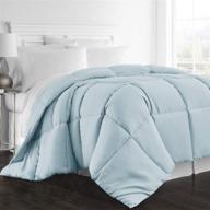 🛏️ beckham hotel collection 1300 series - hypoallergenic goose down alternative comforter - all season - king/cal king size - sky blue logo