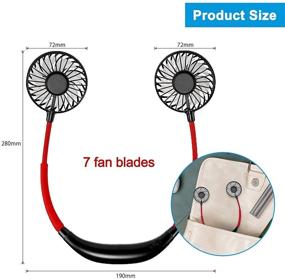 img 1 attached to 💨 Hassle-Free Cooling On-The-Go: Rechargeable Hands Free Neck Fan, USB Mini Personal Fan with 3 Air Flow Levels-Perfect for Home, Office, Travel & Outdoor Activities