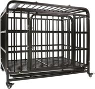 🐶 agesisi heavy-duty dog crate | sturdy metal dog cage kennels for medium and large dogs | pet playpen indoor outdoor with four wheels | self-locking latches | 38 inches логотип