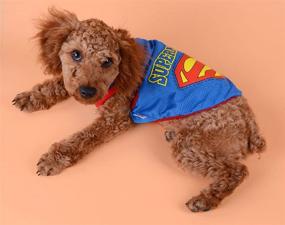 img 2 attached to 🦸 Superman Shirt Pet Clothes: Trendy Dog Cat Puppy Summer Vest T-Shirt