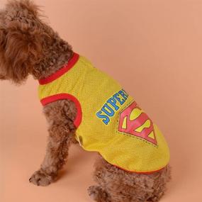 img 4 attached to 🦸 Superman Shirt Pet Clothes: Trendy Dog Cat Puppy Summer Vest T-Shirt