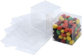 img 4 attached to 🎁 Houseables 3x3x3 Inch Favor Boxes: Transparent or Brown, 50 Pack - Small, Square, Storage Bins for Wedding, Party, Birthday Presents, Candy, Jewelry