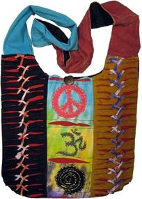 img 1 attached to 👜 Stylish Bohemian Hippie Crossbody Peace Sign Shoulder Bag Purse for Fashion Lovers