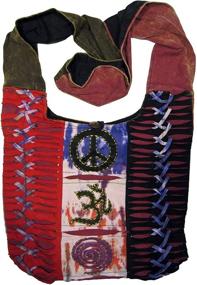 img 2 attached to 👜 Stylish Bohemian Hippie Crossbody Peace Sign Shoulder Bag Purse for Fashion Lovers