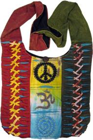img 3 attached to 👜 Stylish Bohemian Hippie Crossbody Peace Sign Shoulder Bag Purse for Fashion Lovers