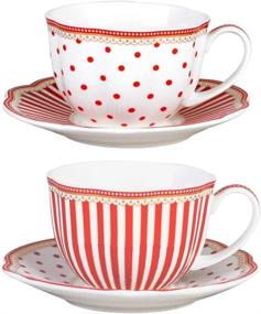 img 1 attached to 🍵 Grace Teaware Scallop Stripes Porcelain