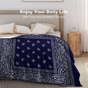 img 1 attached to Bandana Paisley Flannel Blanket Lightweight Bedding