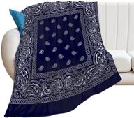 bandana paisley flannel blanket lightweight bedding logo