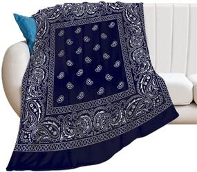 img 4 attached to Bandana Paisley Flannel Blanket Lightweight Bedding