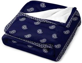 img 2 attached to Bandana Paisley Flannel Blanket Lightweight Bedding