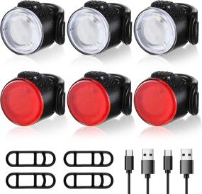 img 4 attached to Rechargeable Waterproof Headlight Taillight Flashing Sports & Fitness