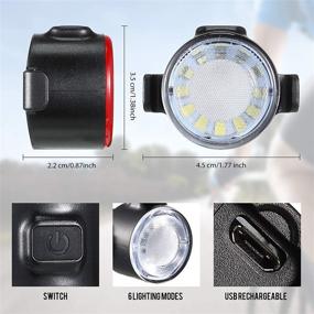img 3 attached to Rechargeable Waterproof Headlight Taillight Flashing Sports & Fitness