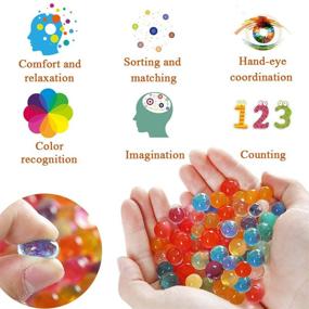 img 2 attached to MAGICLUB Water Beads Set - 30000 Beads, 2 Strainers, 2 Tweezers, 5 Spoons - Soft Water Jelly Beads Motor Skills Toy Kit - Non-Toxic Water Sensory Toy for Tactile Toys, Sensory Activities, Early Skill Development