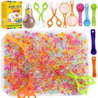 magiclub water beads set - 30000 beads, 2 strainers, 2 tweezers, 5 spoons - soft water jelly beads motor skills toy kit - non-toxic water sensory toy for tactile toys, sensory activities, early skill development logo