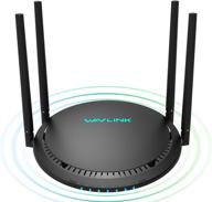 wavlink high power wifi router - dual band smart wireless internet gigabit router with patented touchlink, wi-fi speed up to 1200 mbps, 4x5dbi omni directional antennas, mu-mimo for home - black logo