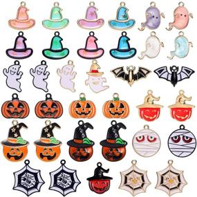 img 4 attached to 👻 Spook up Your DIY Jewelry: 35 Assorted Halloween Enamel Charms for Necklace, Bracelet & Earrings!