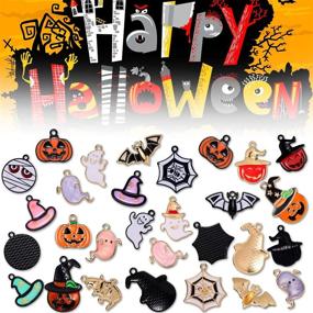 img 2 attached to 👻 Spook up Your DIY Jewelry: 35 Assorted Halloween Enamel Charms for Necklace, Bracelet & Earrings!