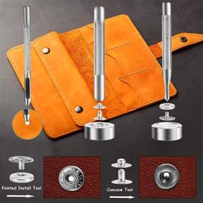 img 3 attached to 🎯 Toututu 120 Sets Leather Snap Fasteners Kit: 12.5mm Metal Snap Buttons with Tools, 6 Color Leather Snaps for Clothing, Bags, Bracelets