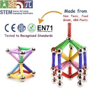 img 3 attached to 🧲 Veatree Magnetic Building Educational Toy with Non-Toxic Storage