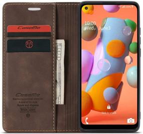 img 3 attached to 📱 SAMSUNG GALAXY A11 CASE - Magnetic Stand Wallet Flip Cover with Card Holder for Galaxy A11 (2020) 6.4 inch - Genuine Leather Coffee Color