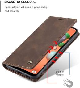 img 2 attached to 📱 SAMSUNG GALAXY A11 CASE - Magnetic Stand Wallet Flip Cover with Card Holder for Galaxy A11 (2020) 6.4 inch - Genuine Leather Coffee Color