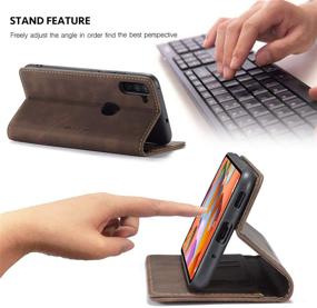 img 1 attached to 📱 SAMSUNG GALAXY A11 CASE - Magnetic Stand Wallet Flip Cover with Card Holder for Galaxy A11 (2020) 6.4 inch - Genuine Leather Coffee Color