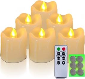 img 4 attached to Long-lasting Flameless LED Votive Candles: 6 Pack, Timer, Remote Control - Perfect for Wedding, Halloween, Thanksgiving Tables - Homemory 400+ Hours