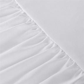 img 2 attached to 🛏️ TILLYOU Ruffled Crib Skirt with Pompoms - Microfiber Nursery Crib Toddler Bedding Skirt for Baby Boys and Girls - 14'' Drop - White