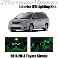 xtremevision interior led for toyota sienna 2011-2014 (13 pieces) green interior led kit installation tool logo