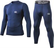 🏃 meethoo men’s thermal compression base layer set | fleece-lined winter gear for running & skiing logo