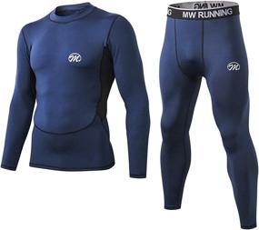 img 4 attached to 🏃 MeetHoo Men’s Thermal Compression Base Layer Set | Fleece-Lined Winter Gear for Running & Skiing