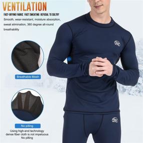 img 3 attached to 🏃 MeetHoo Men’s Thermal Compression Base Layer Set | Fleece-Lined Winter Gear for Running & Skiing