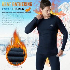 img 1 attached to 🏃 MeetHoo Men’s Thermal Compression Base Layer Set | Fleece-Lined Winter Gear for Running & Skiing