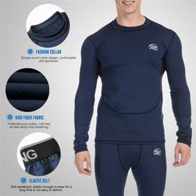 img 2 attached to 🏃 MeetHoo Men’s Thermal Compression Base Layer Set | Fleece-Lined Winter Gear for Running & Skiing