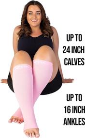 img 3 attached to 🩲 XXL 24 Inch Wide Calf Plus Size Pink Compression Zeta Socks for Fatigue, Pain, Leg Swelling - Soothing Comfy Gradient Support to Prevent Swelling, Pain, Edema, DVT (1 Pair)