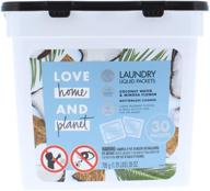 🥥 coconut water & mimosa flower laundry detergent packets by love home & planet (30 count) logo